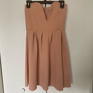 Strapless and V front cut Dress